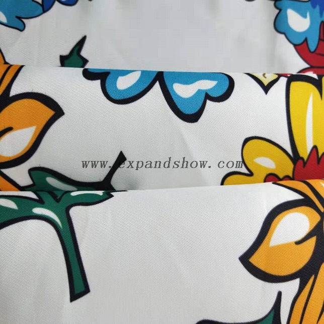 Fancy women dresses fabric polyester canvas printed fabric 