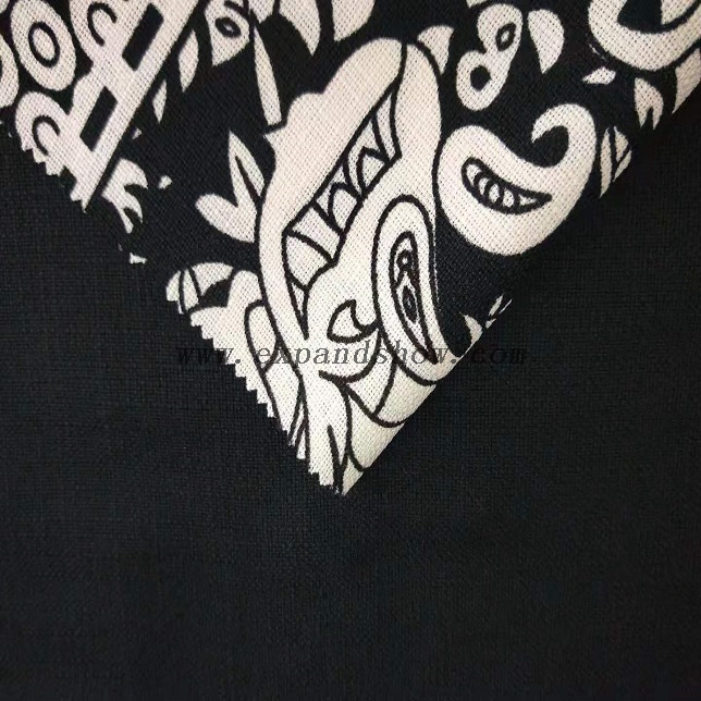 Fancy women dresses fabric polyester slub printed fabric 
