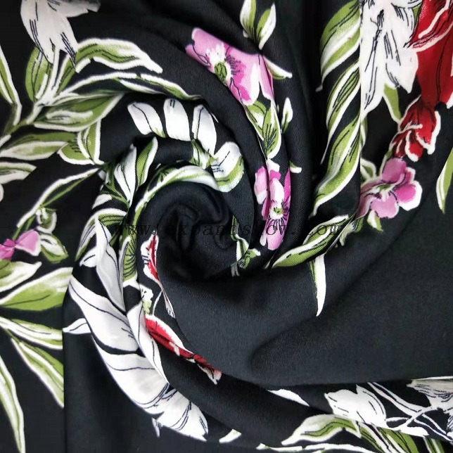 Fancy women dresses fabric polyester dty puff printed 