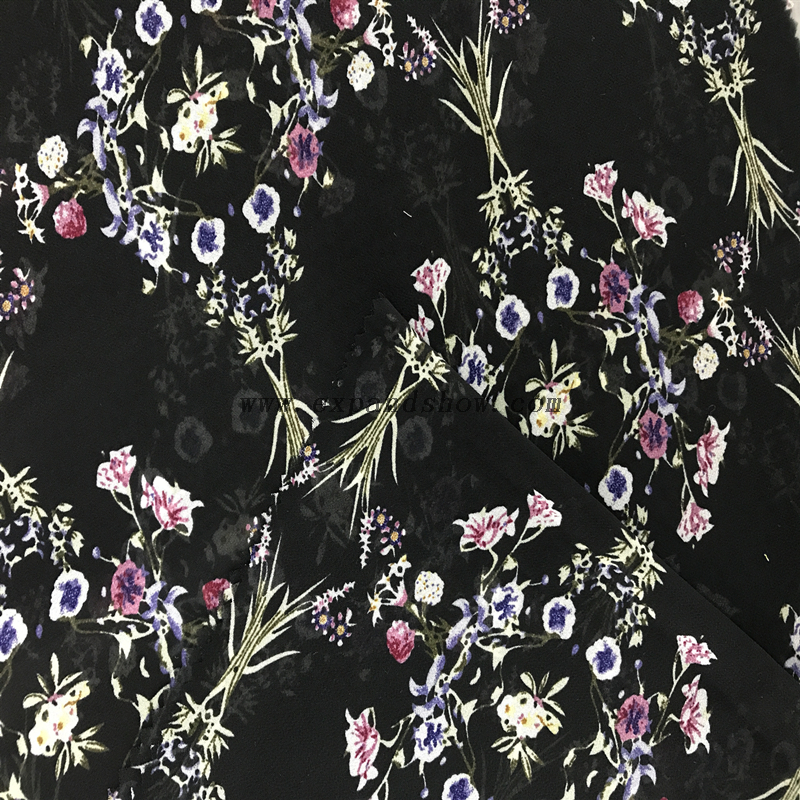 Factory Direct Supply Custom Printed 100% Polyester 100DChiffon Check Fabric