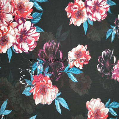 Fancy printed women dresses fabric polyester chiffon digital fabric