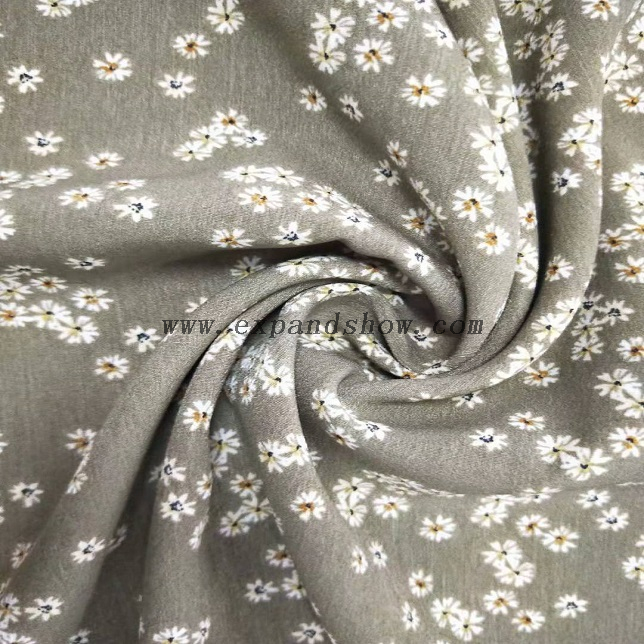 Fancy women dresses fabric polyester tissue faille crepe spandex printed 