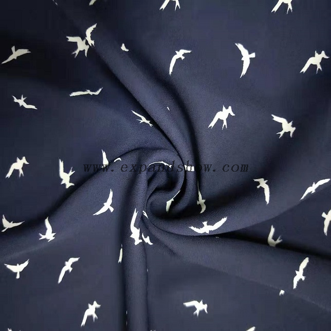 Fancy women dresses fabric polyester high quality soft moss crepe dobby georgette printed 