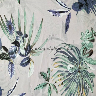 Fancy printed women dresses fabric polyester chiffon dyed fabric
