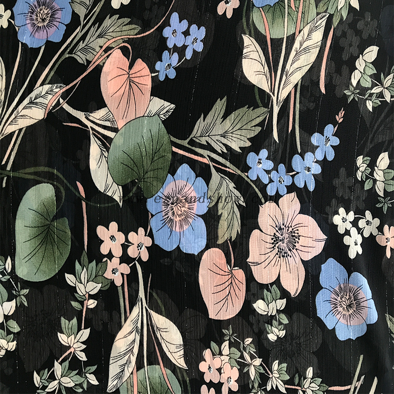 Lurex Chiffon Crepe fabric 