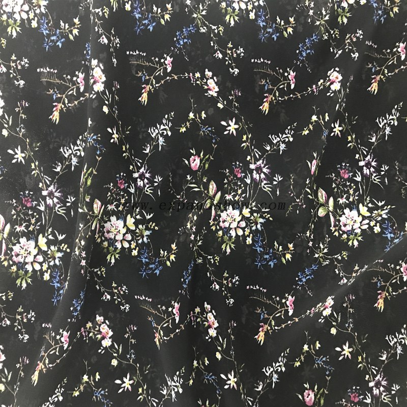 Hot sale 100% polyester chiffon printed fabric for fashion clothing of brand