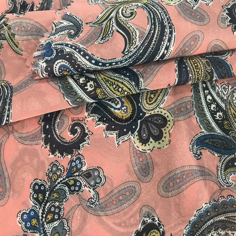 Comfortable 100% polyester woven printed chiffon fabric with cheap price
