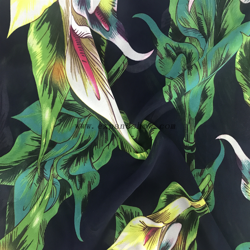ustomized soft dress fabric 100% polyester printed plain chiffon fabric