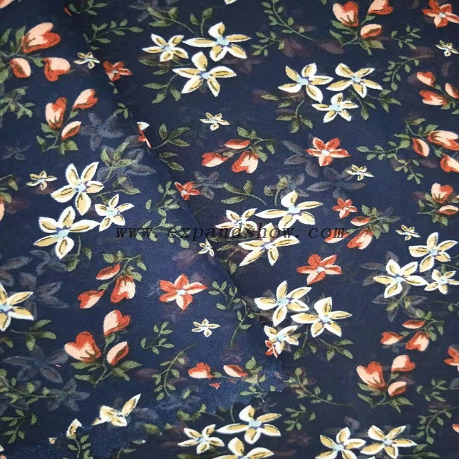 Fancy women dresses fabric polyester 50DHi-Multi chiffon printed fabric 