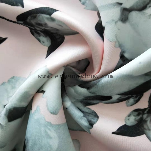Fancy women dresses fabric polyester scuba printed 