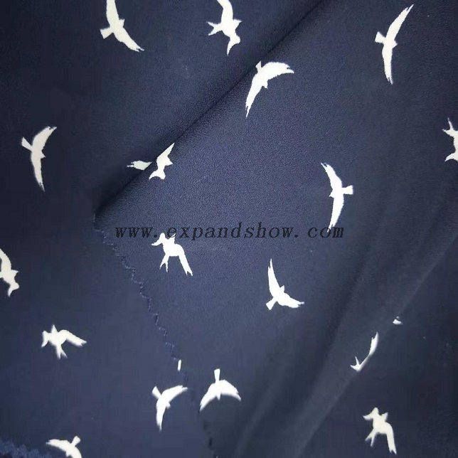 Fancy women dresses fabric polyester high quality soft moss crepe dobby georgette printed 
