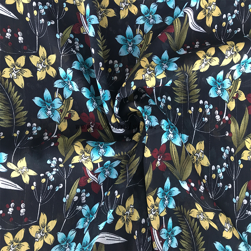 Lurex Chiffon Crepe fabric 