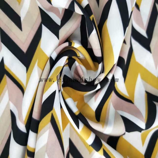 fancy women dresses fabric polyester full way stretch printed 