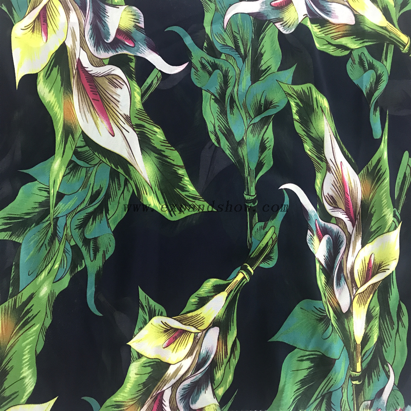 ustomized soft dress fabric 100% polyester printed plain chiffon fabric