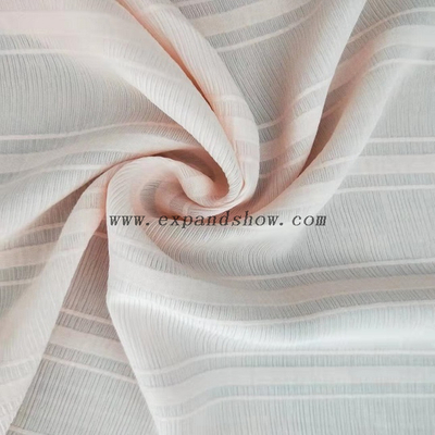Fancy women dresses fabric polyester high quality chiffon crinlke stripe dyed 