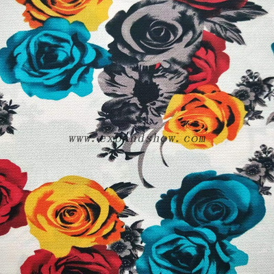 fancy women dresses fabric polyester high quality bubble chiffon printed 