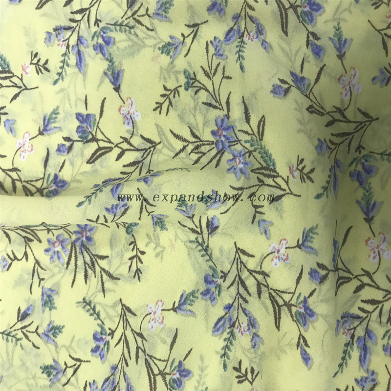 High quality pleated printed chiffon fabric for dress