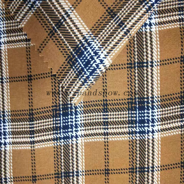 Fancy women dresses fabric polyester high quality wool peach printed