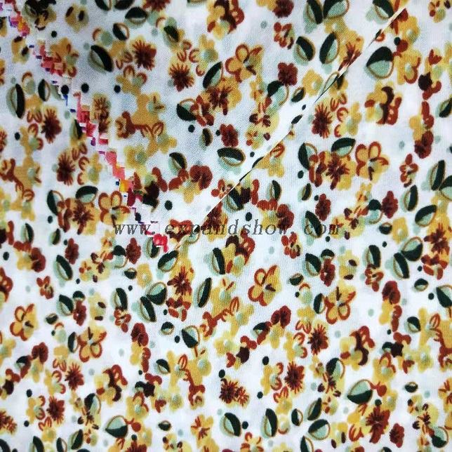 Fancy women dresses fabric polyester high quality wool peach printed