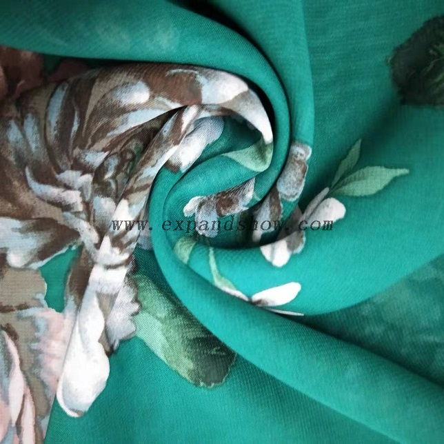 Fancy printed women dresses fabric polyester chiffon fabric 