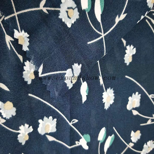 Fancy women dresses fabric polyester composite italy moss crepe printed 