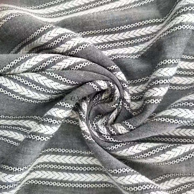 Fancy women dresses fabric C+R dobby yarn dyed 