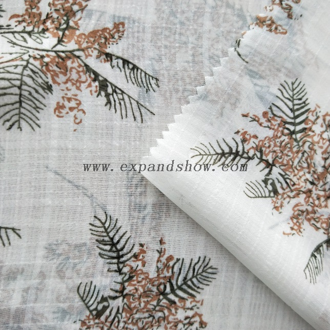 Fancy women dresses fabric polyester chiffon check printed 