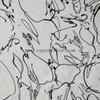fancy women dresses fabric polyester polka printed 