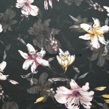 Fancy women dresses fabric polyester chiffon crinkle fabric printed