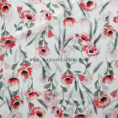 Fancy women dresses fabric polyester chiffon crinkle fabric printed