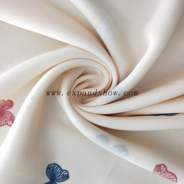 Fancy women dresses fabric polyester high quality wool peach printed