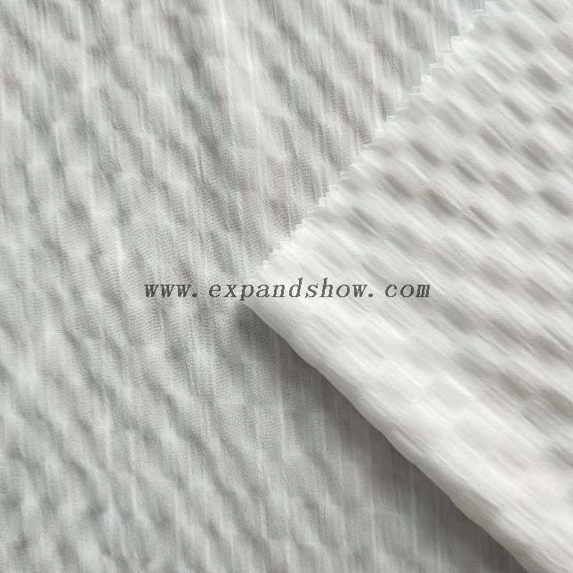 Recycle fancy women dresses fabric polyester high quality bubble chiffon printed 