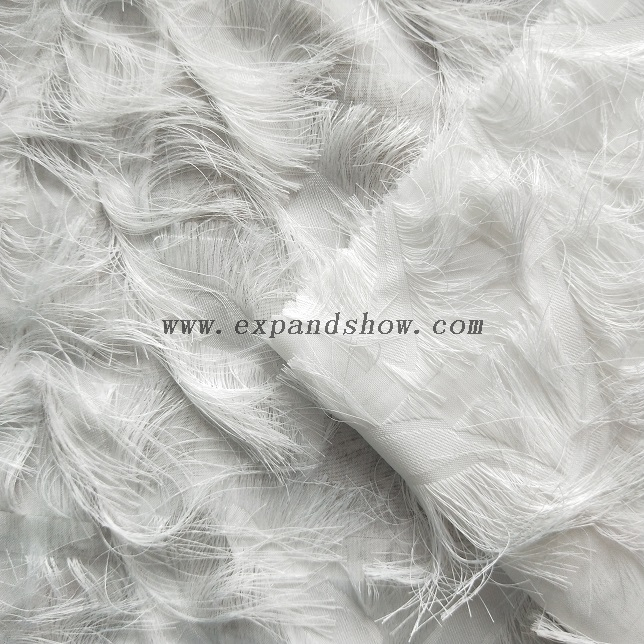 Fancy women dresses fabric polyester chiffon manual jacquard fabric