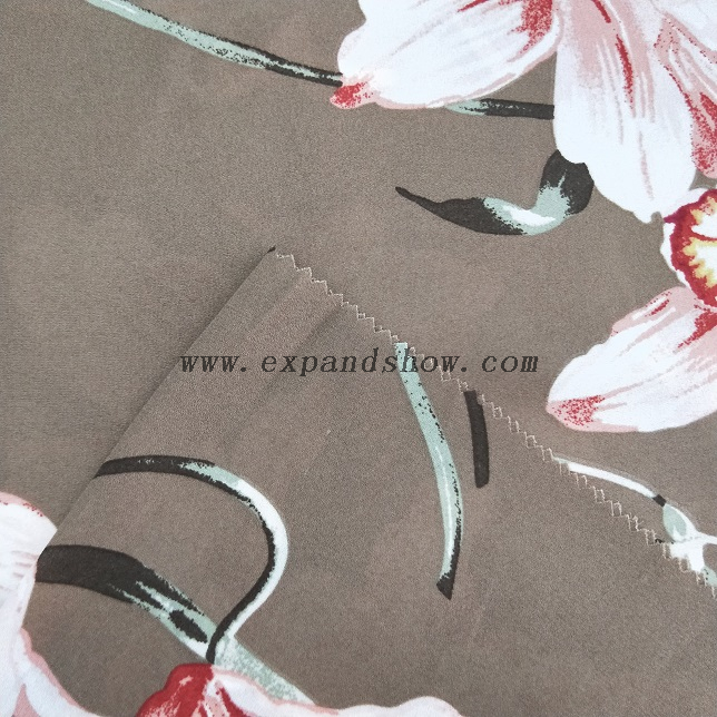 Fancy women dresses fabric polyester high quality soft moss crepe dobby georgette printed 