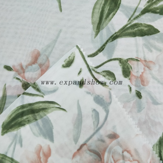 Fancy printed women dresses fabric polyester 75D chiffon fabric 