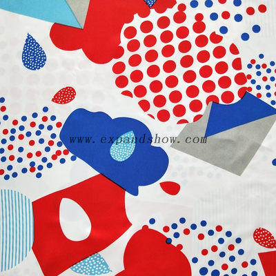 fancy women dresses fabric polyester polka printed 