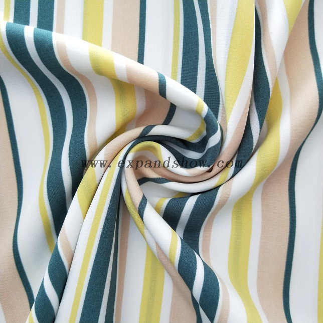 Fancy women dresses fabric polyester high quality wool peach printed