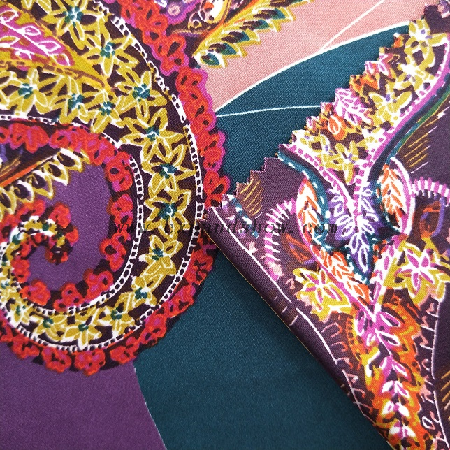 Fancy women dresses fabric polyester high quality satin spandex printed 