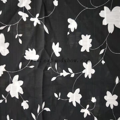 Fancy women dresses fabric polyester high quality chiffon crinkle stripe printed 