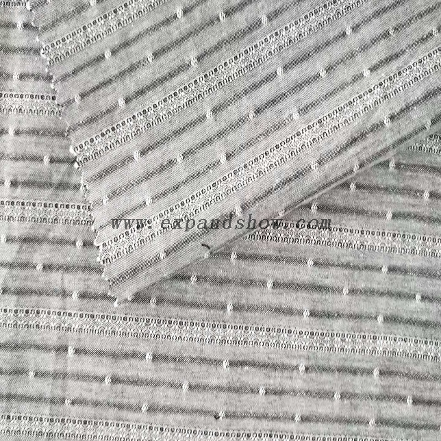 Fancy women dresses fabric C+R jacquard yarn dyed 