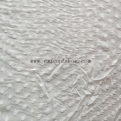 Fancy women dresses fabric polyester chiffon crinkle clip dot dyed 