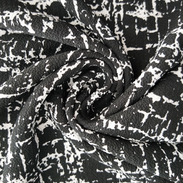 fancy women dresses fabric polyester high quality bubble chiffon printed