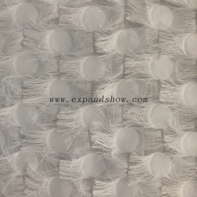 Fancy women dresses fabric polyester chiffon manual jacquard fabric 