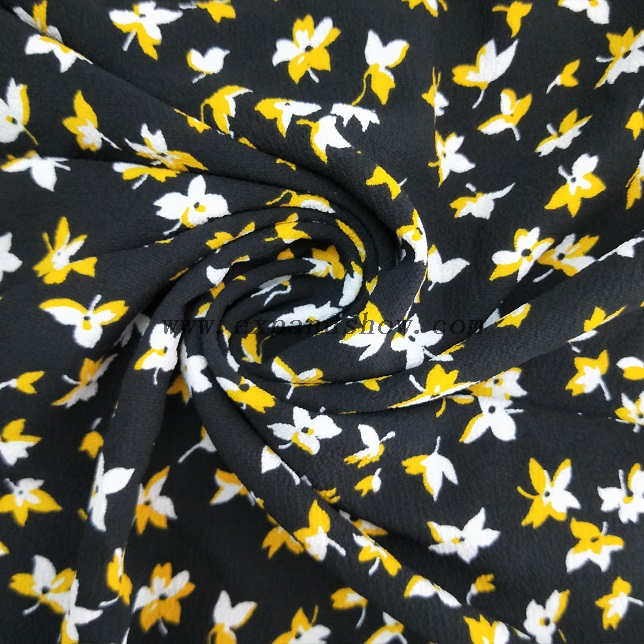 fancy women dresses fabric polyester high quality bubble chiffon printed 