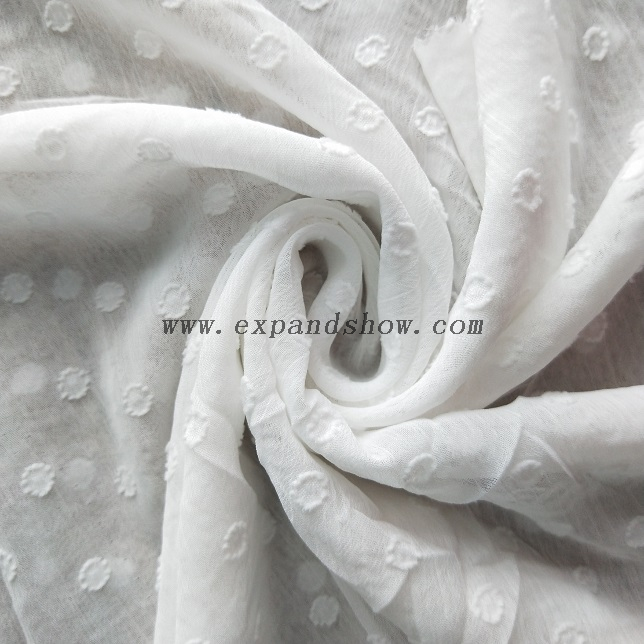 Fancy women dresses fabric polyester chiffon crinkle clip dot dyed 
