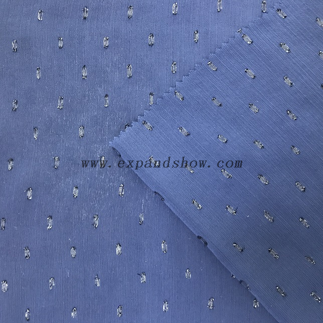 Fancy women dresses fabric polyester chiffon lurex jacquard dyed 