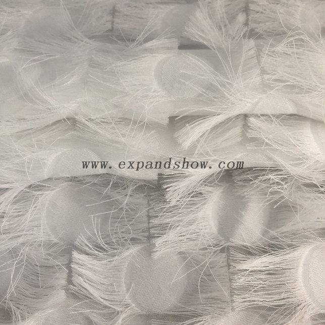 Fancy women dresses fabric polyester chiffon manual jacquard fabric 