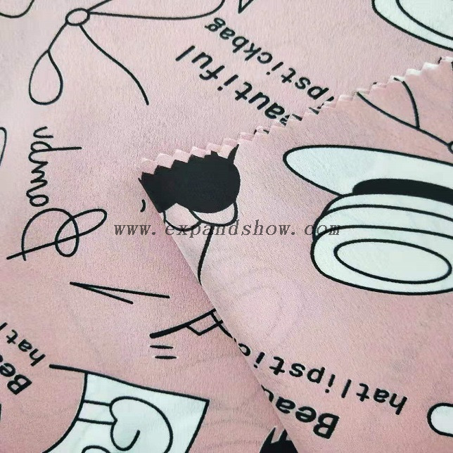 Fancy women dresses fabric polyester satin crepe printed 