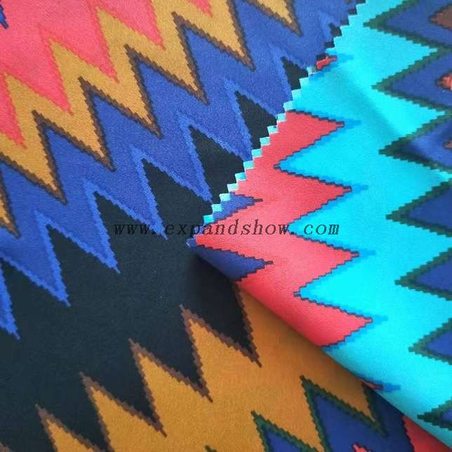 Fancy women dresses fabric polyester tissue faille crepe printed