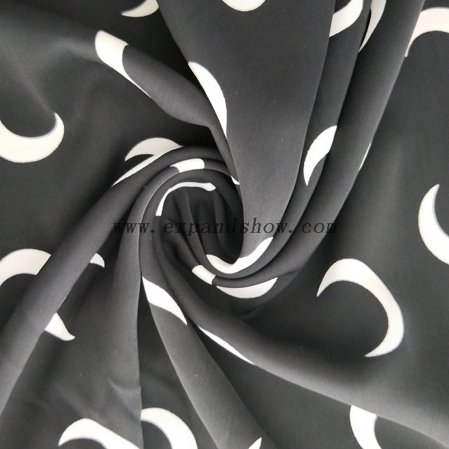 fancy women dresses fabric polyester polka printed 